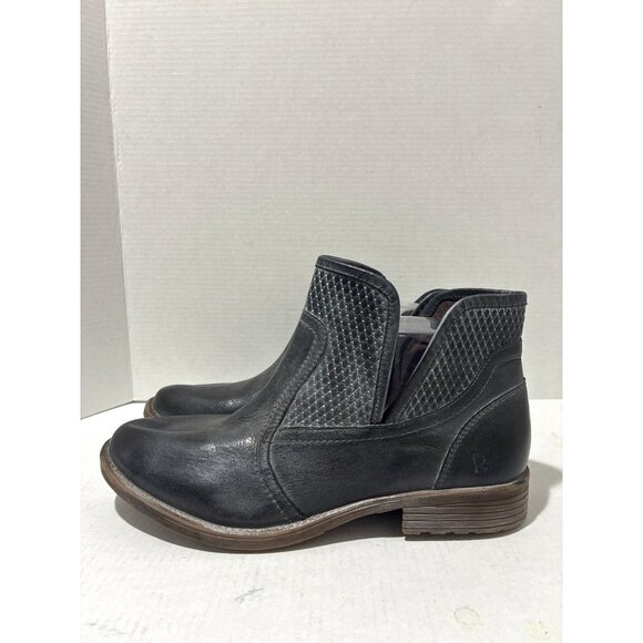 Women's Roan Gray Distressed Winter Fall Leather Ankle Boot Bootie Size 9-9.5 - Picture 1 of 9